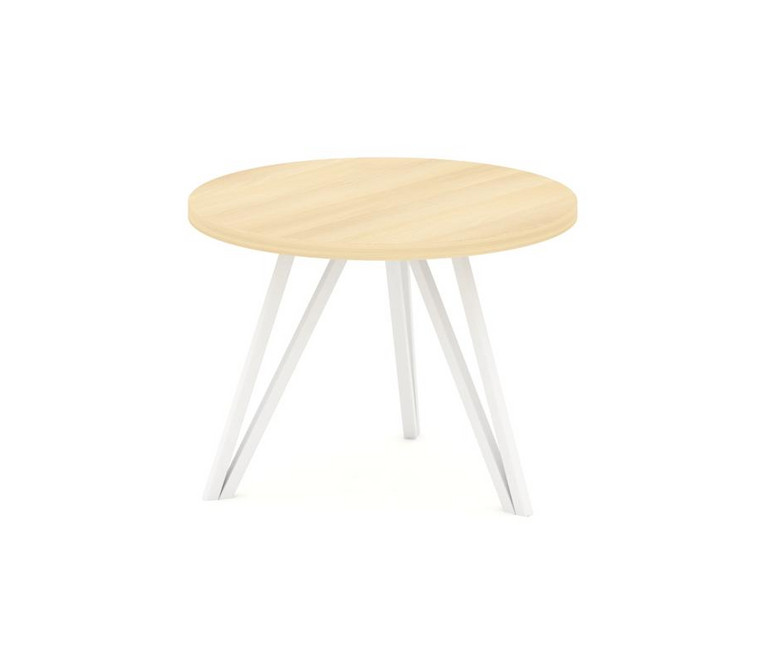 Asti Стол журнальный (круглый) AS.SJ-003 Акация Лорка/Металл Белый 600*600*435