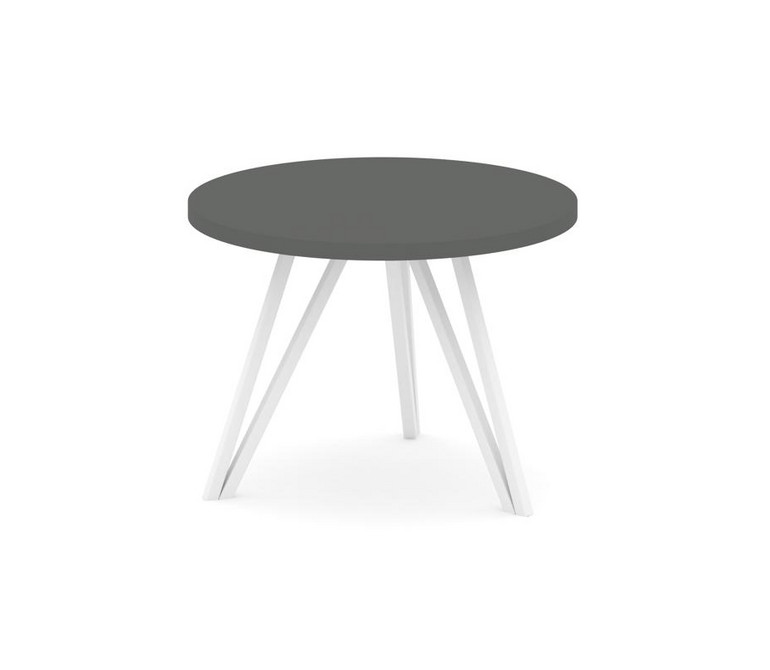 Asti Стол журнальный (круглый) AS.SJ-003 Антрацит/Металл Белый 600*600*435