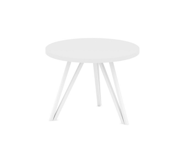 Asti Стол журнальный (круглый) AS.SJ-003 Белый/Металл Белый 600*600*435