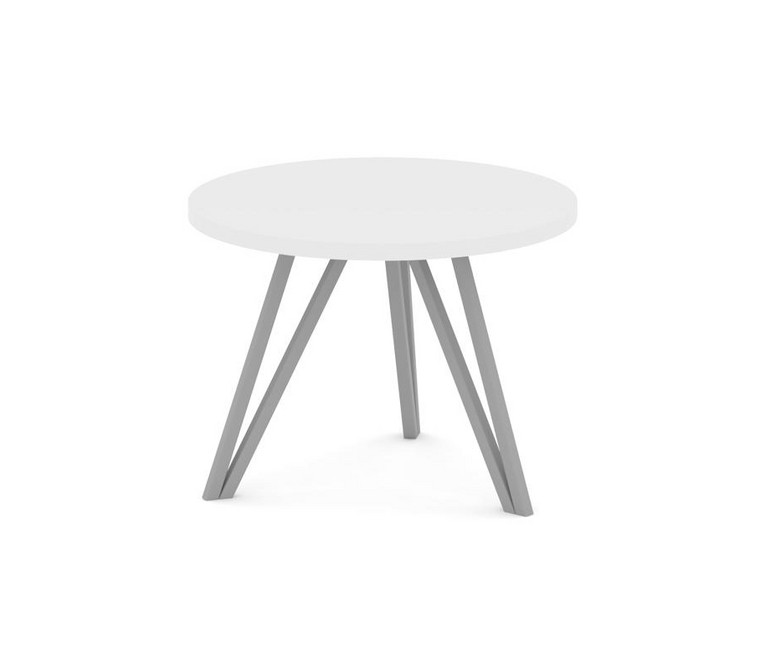 Asti Стол журнальный (круглый) AS.SJ-003 Белый/Металл Серый 600*600*435