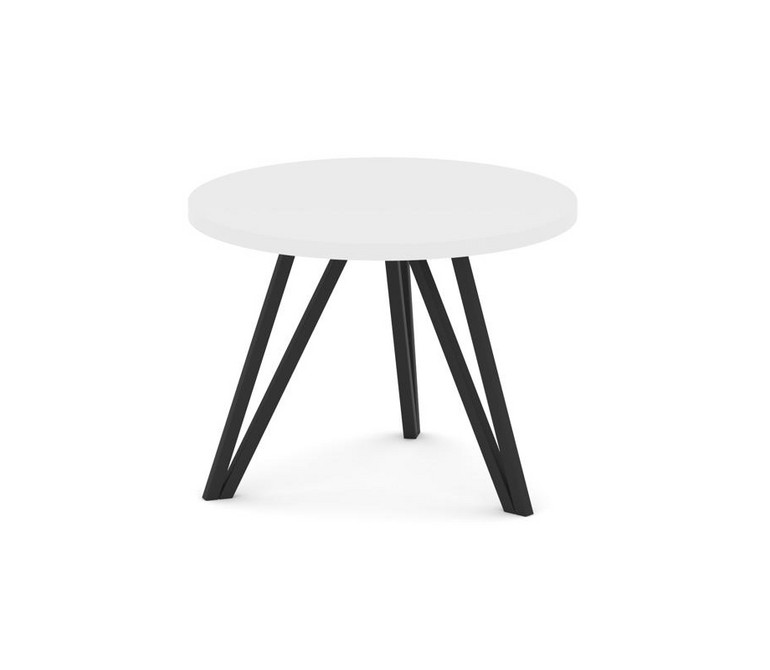 Asti Стол журнальный (круглый) AS.SJ-003 Белый/Металл Черный 600*600*435