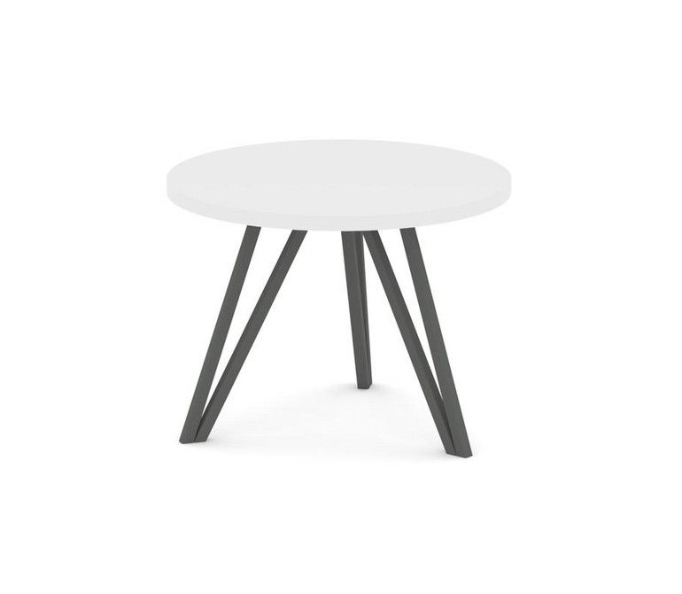 Asti Стол журнальный (круглый) AS.SJ-003 Белый/Металл Антрацит 600*600*435