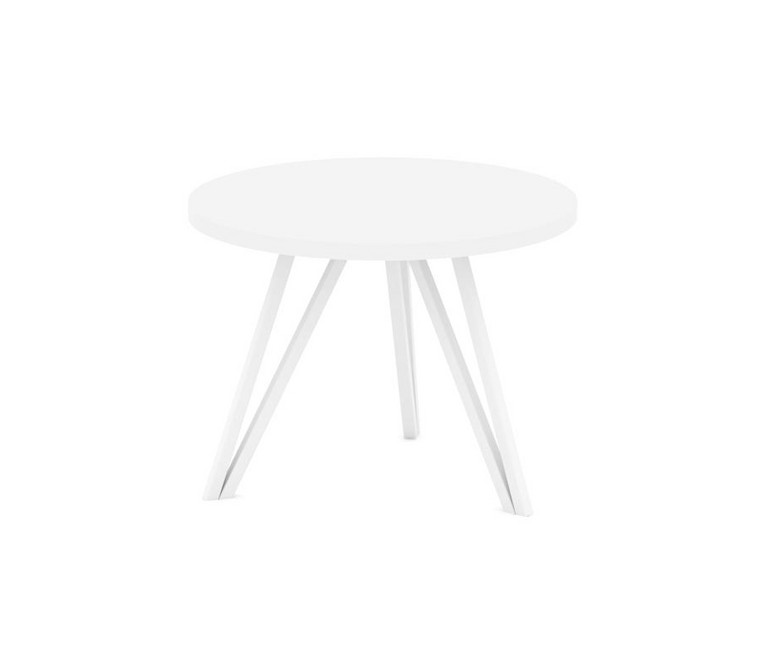 Asti Стол журнальный (круглый) AS.SJ-003 Белый Бриллиант/Металл Белый 600*600*435