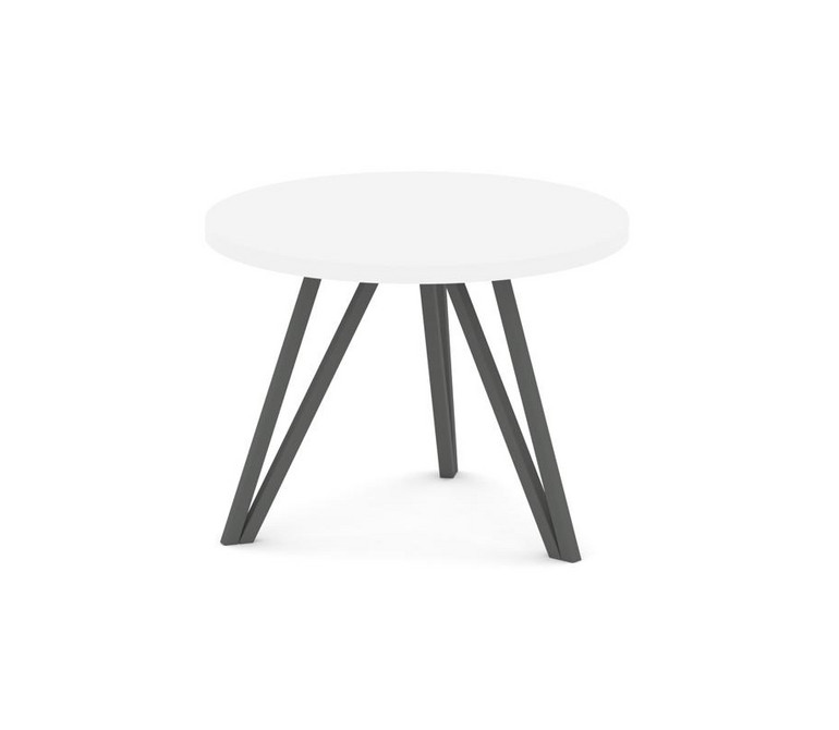 Asti Стол журнальный (круглый) AS.SJ-003 Белый Бриллиант/Металл Антрацит 600*600*435