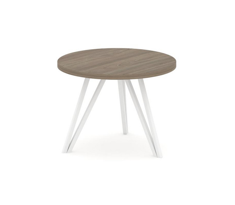 Asti Стол журнальный (круглый) AS.SJ-003 Вяз Благородный/Металл Белый 600*600*435