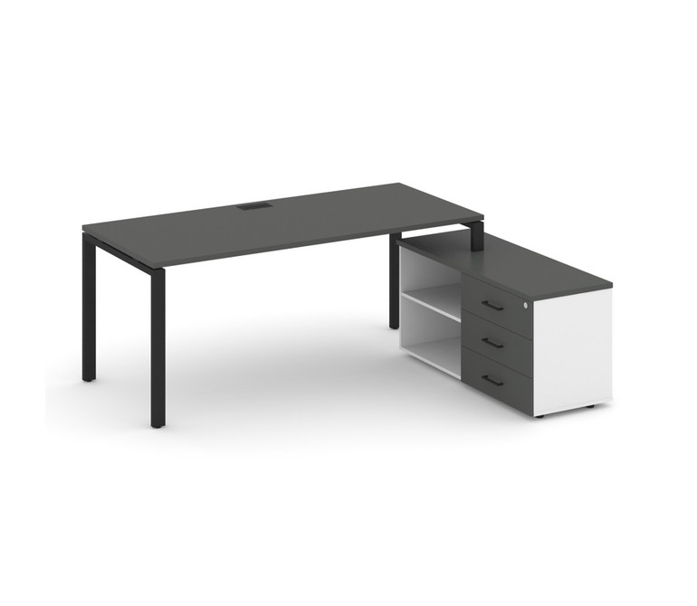 Style Project Direct Стол письменный с греденцией правой SN-6P.SRG-013.M(R) Антрацит/Белый/Антрацит/