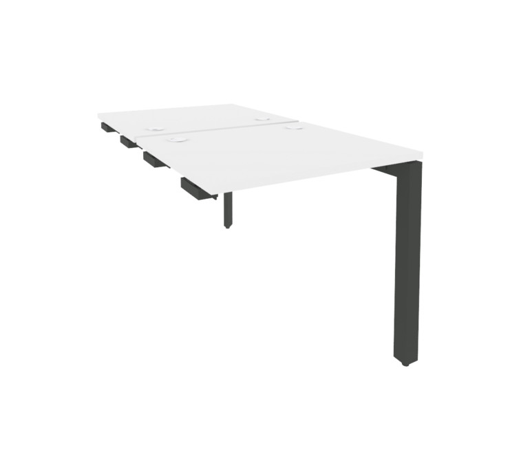 Onix Стол-приставка двойной на П-образном м/к к опорным элем. O.MP-D.SPR-0.7 Белый Бриллиант/Металл