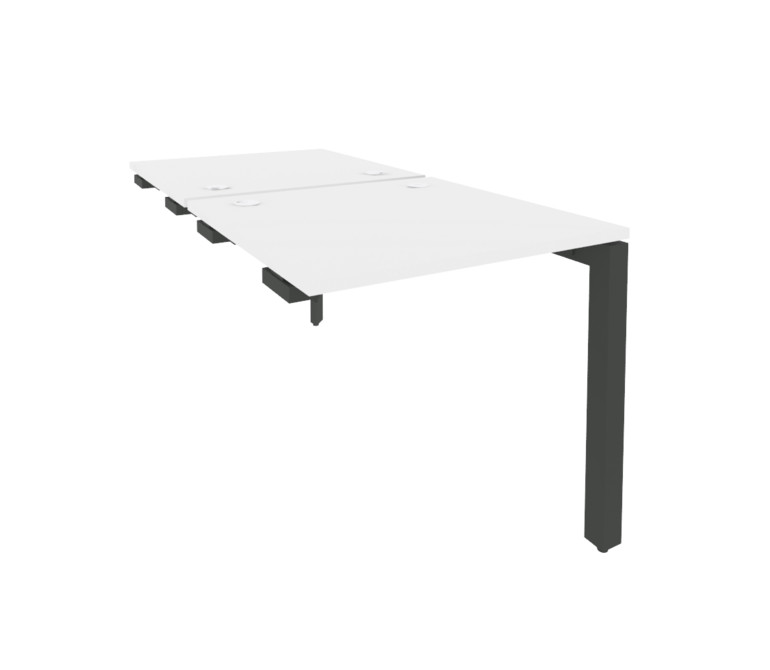 Onix Стол-приставка двойной на П-образном м/к к опорным элем. O.MP-D.SPR-0.8 Белый Бриллиант/Металл