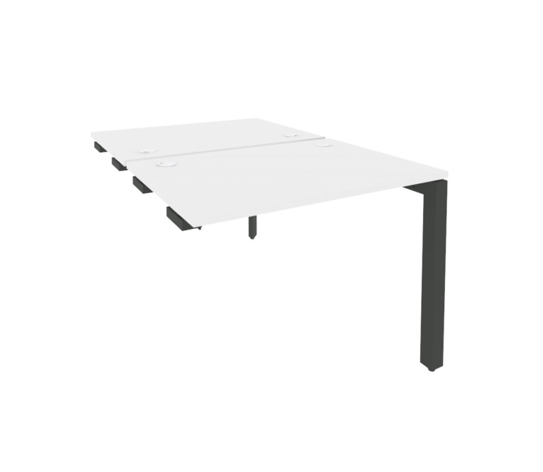 Onix Стол-приставка двойной на П-образном м/к к опорным элем. O.MP-D.SPR-1.7 Белый Бриллиант/Металл