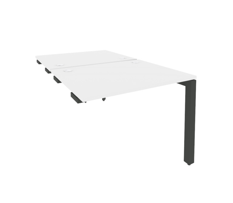 Onix Стол-приставка двойной на П-образном м/к к опорным элем. O.MP-D.SPR-1.8 Белый Бриллиант/Металл