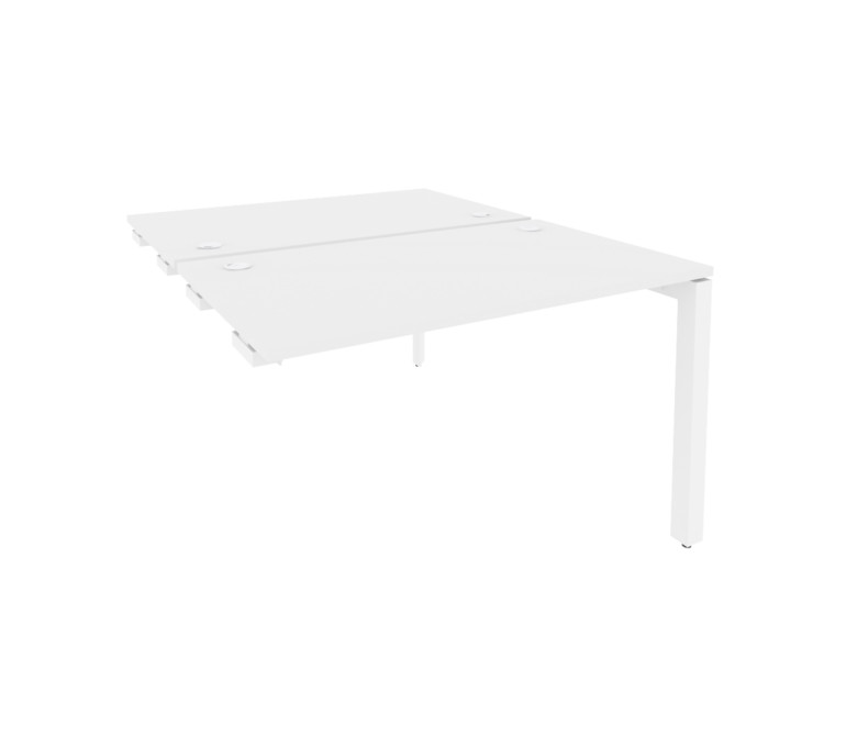Onix Стол-приставка двойной на П-образном м/к к опорным элем. O.MP-D.SPR-2.7 Белый Бриллиант/Металл