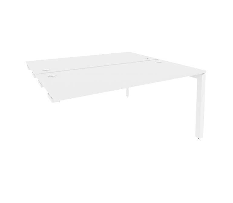 Onix Стол-приставка двойной на П-образном м/к к опорным элем. O.MP-D.SPR-4.7 Белый Бриллиант/Металл