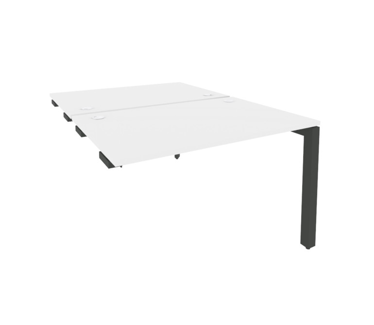 Onix Стол-приставка двойной на П-образном м/к к опорным элем. O.MP-D.SPR-2.8 Белый Бриллиант/Металл