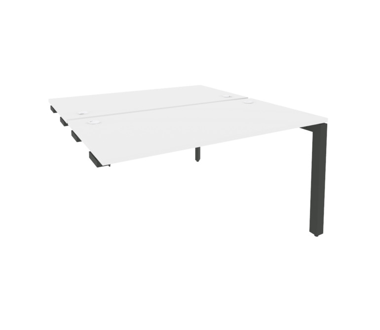 Onix Стол-приставка двойной на П-образном м/к к опорным элем. O.MP-D.SPR-3.7 Белый Бриллиант/Металл