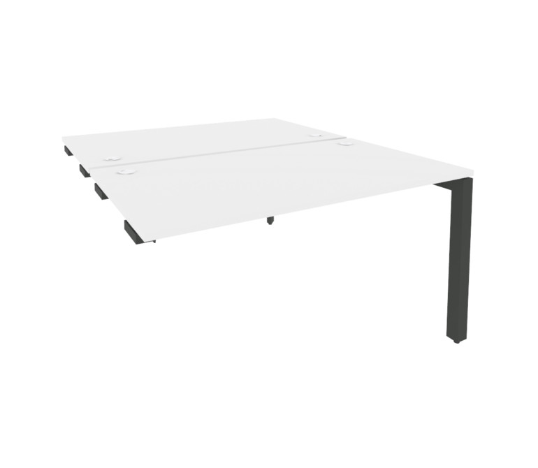 Onix Стол-приставка двойной на П-образном м/к к опорным элем. O.MP-D.SPR-3.8 Белый Бриллиант/Металл