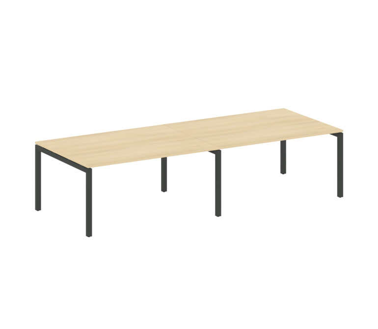 Metal System Quattro Переговорный стол (2 столешницы) на П-образном м/к 50БП.ПРГ-2.4 Акация Лорка/Ме