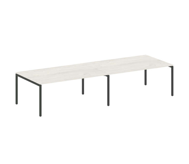 Metal System Quattro Переговорный стол (2 столешницы) на П-образном м/к 40БП.ПРГ-2.5 Дуб Наварра/Мет