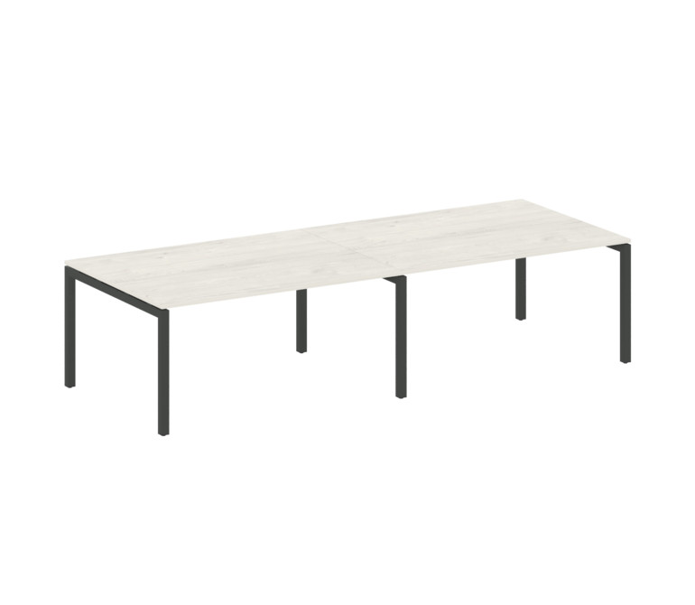Metal System Quattro Переговорный стол (2 столешницы) на П-образном м/к 50БП.ПРГ-2.4 Дуб Наварра/Мет