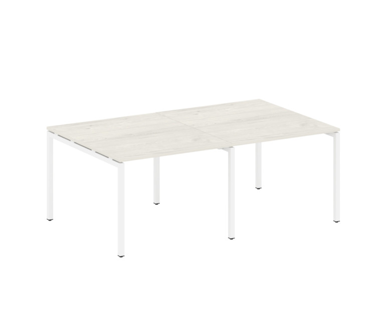 Metal System Quattro Переговорный стол (2 столешницы) на П-образном м/к 40БП.ПРГ-2.1 Дуб Наварра/Мет