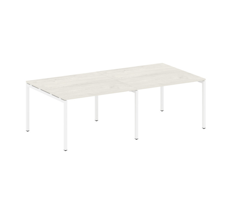 Metal System Quattro Переговорный стол (2 столешницы) на П-образном м/к 40БП.ПРГ-2.2 Дуб Наварра/Мет