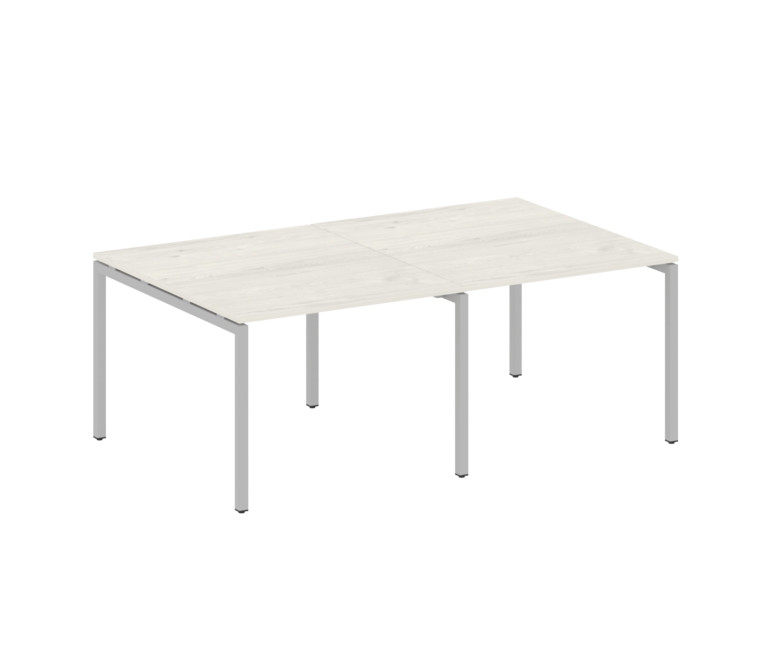 Metal System Quattro Переговорный стол (2 столешницы) на П-образном м/к 40БП.ПРГ-2.1 Дуб Наварра/Мет