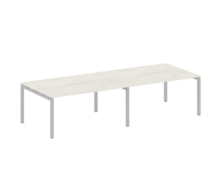 Metal System Quattro Переговорный стол (2 столешницы) на П-образном м/к 50БП.ПРГ-2.4 Дуб Наварра/Мет
