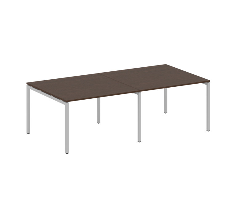 Metal System Quattro Переговорный стол (2 столешницы) на П-образном м/к 40БП.ПРГ-2.2 Венге Цаво/Мета