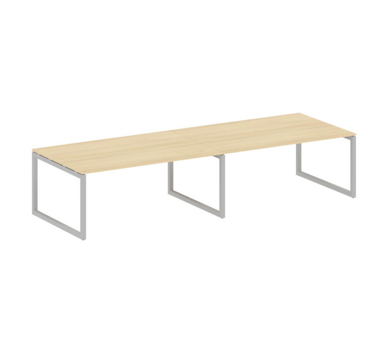 Metal System Quattro Переговорный стол (2 столешницы) на О-образном м/к 50БО.ПРГ-2.5 Акация Лорка/Ме