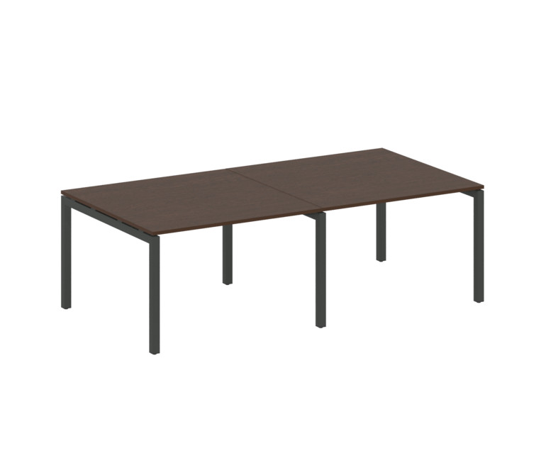 Metal System Quattro Переговорный стол (2 столешницы) на П-образном м/к 50БП.ПРГ-2.2 Венге Цаво/Мета