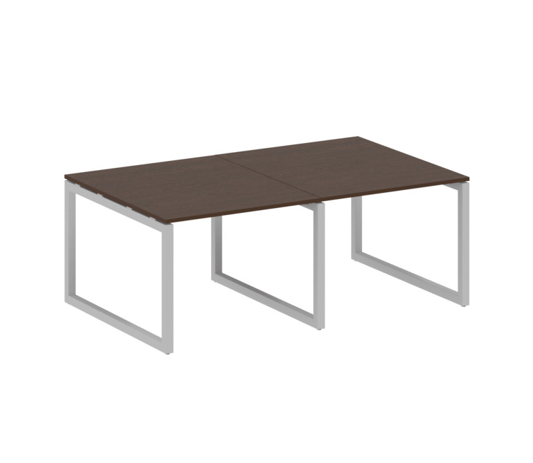 Metal System Quattro Переговорный стол (2 столешницы) на О-образном м/к 50БО.ПРГ-2.1 Венге Цаво/Мета