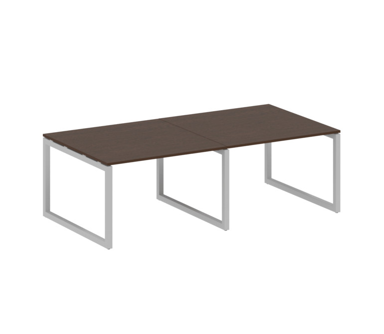 Metal System Quattro Переговорный стол (2 столешницы) на О-образном м/к 50БО.ПРГ-2.2 Венге Цаво/Мета