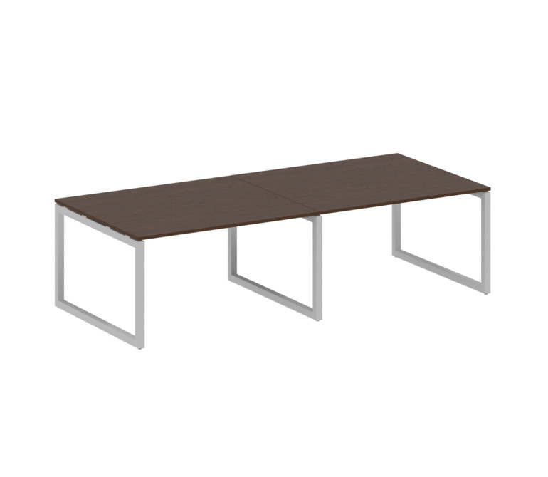 Metal System Quattro Переговорный стол (2 столешницы) на О-образном м/к 50БО.ПРГ-2.3 Венге Цаво/Мета