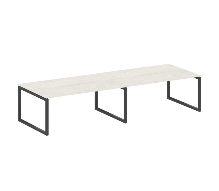 Metal System Quattro Переговорный стол (2 столешницы) на О-образном м/к 50БО.ПРГ-2.5 Дуб Наварра/Мет