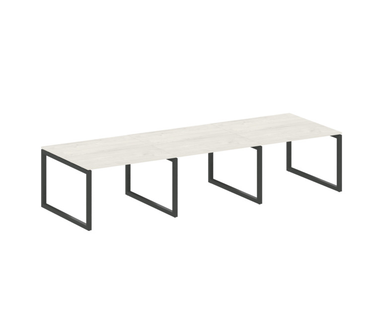 Metal System Quattro Переговорный стол (3 столешницы) на О-оразном м/к 50БО.ПРГ-3.2 Дуб Наварра/Мета