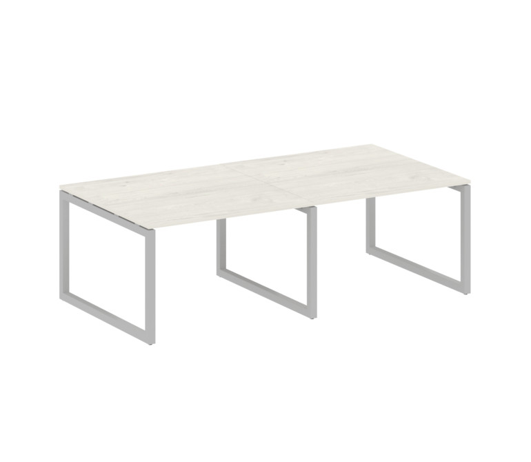 Metal System Quattro Переговорный стол (2 столешницы) на О-образном м/к 50БО.ПРГ-2.2 Дуб Наварра/Мет