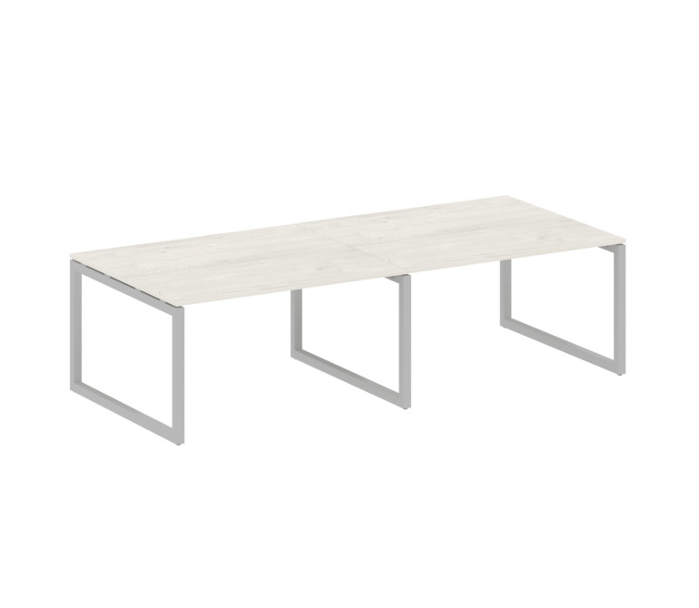 Metal System Quattro Переговорный стол (2 столешницы) на О-образном м/к 50БО.ПРГ-2.3 Дуб Наварра/Мет