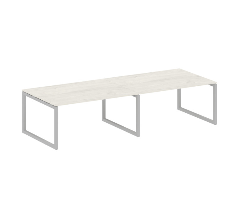 Metal System Quattro Переговорный стол (2 столешницы) на О-образном м/к 50БО.ПРГ-2.4 Дуб Наварра/Мет