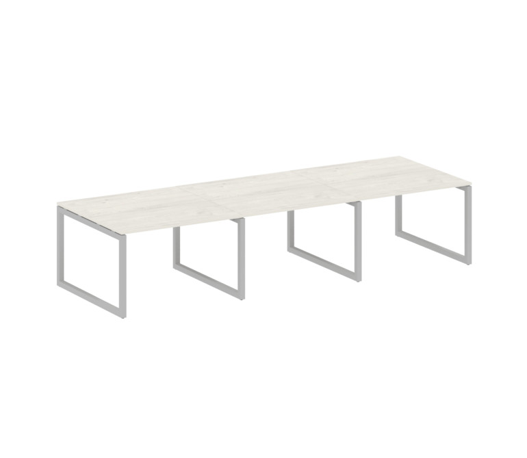 Metal System Quattro Переговорный стол (3 столешницы) на О-оразном м/к 50БО.ПРГ-3.2 Дуб Наварра/Мета