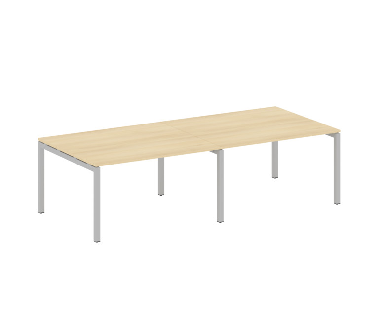 Metal System Quattro Переговорный стол (2 столешницы) на П-образном м/к 50БП.ПРГ-2.3 Акация Лорка/Ме