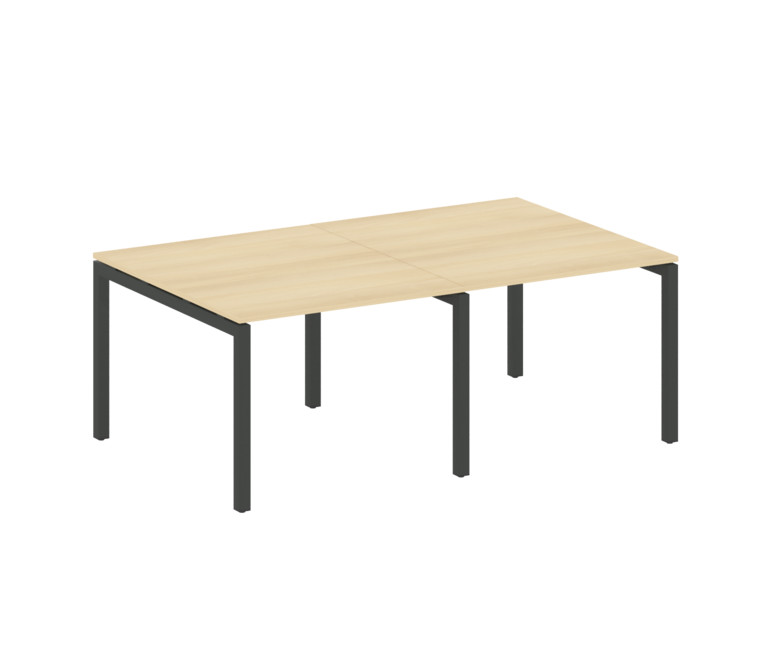 Metal System Quattro Переговорный стол (2 столешницы) на П-образном м/к 50БП.ПРГ-2.1 Акация Лорка/Ме