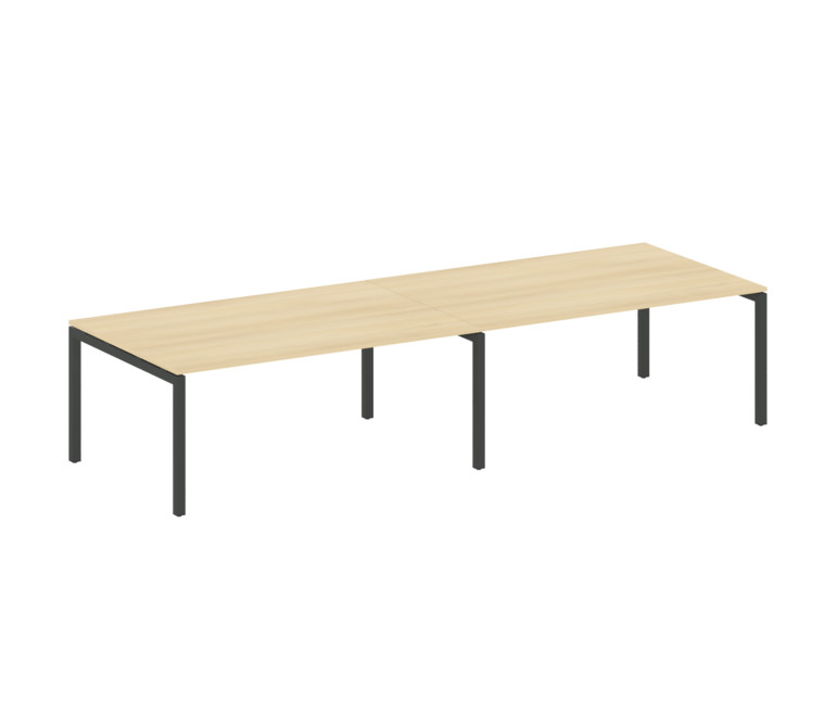 Metal System Quattro Переговорный стол (2 столешницы) на П-образном м/к 50БП.ПРГ-2.5 Акация Лорка/Ме