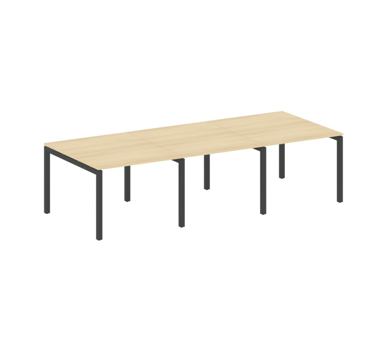 Metal System Quattro Переговорный стол (3 столешницы) на П-оразном м/к 50БП.ПРГ-3.1 Акация Лорка/Мет