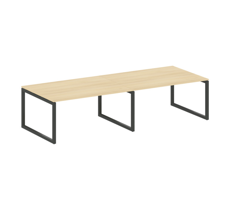 Metal System Quattro Переговорный стол (2 столешницы) на О-образном м/к 50БО.ПРГ-2.4 Акация Лорка/Ме