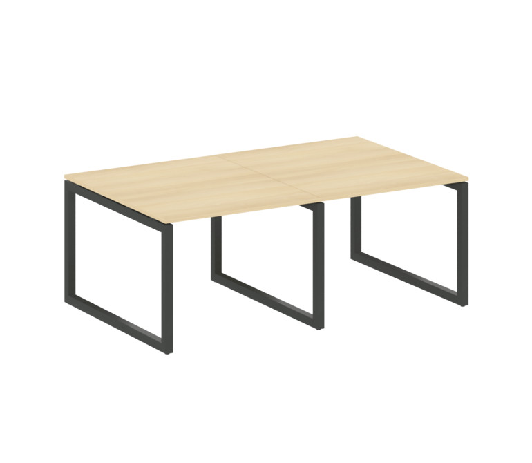 Metal System Quattro Переговорный стол (2 столешницы) на О-образном м/к 50БО.ПРГ-2.1 Акация Лорка/Ме