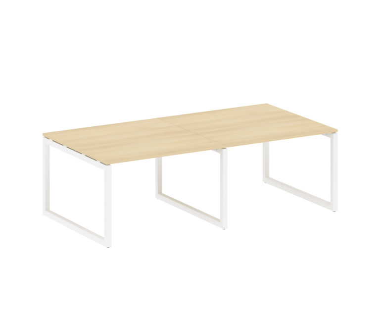 Metal System Quattro Переговорный стол (2 столешницы) на О-образном м/к 50БО.ПРГ-2.2 Акация Лорка/Ме