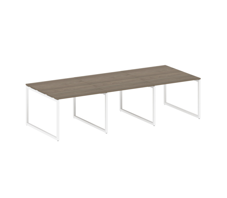 Metal System Quattro Перег. стол (3 столешницы) на О-оразном м/к 40БО.ПРГ-3.1 Вяз Благородный/Металл