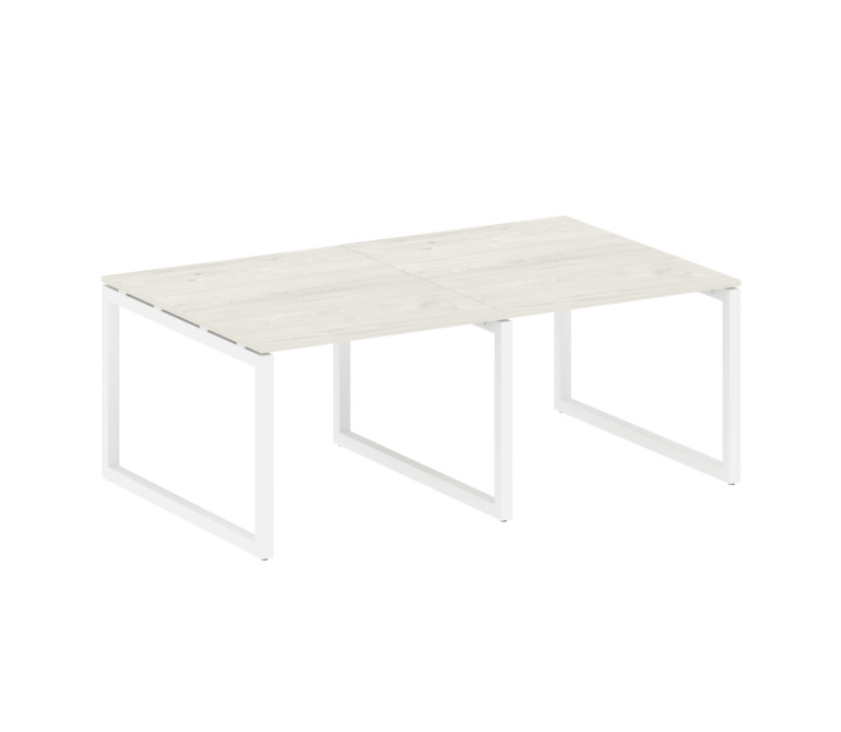 Metal System Quattro Переговорный стол (2 столешницы) на О-образном м/к 50БО.ПРГ-2.1 Дуб Наварра/Мет