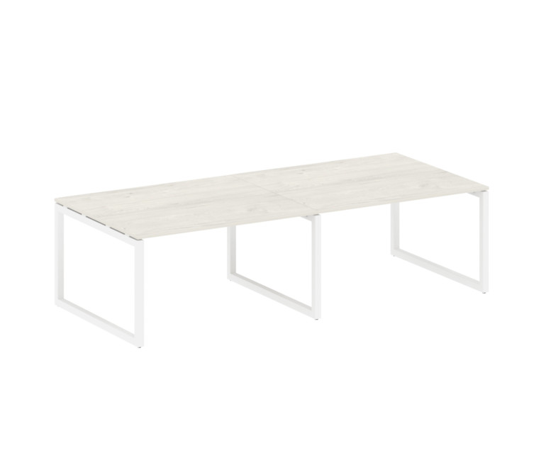 Metal System Quattro Переговорный стол (2 столешницы) на О-образном м/к 50БО.ПРГ-2.3 Дуб Наварра/Мет