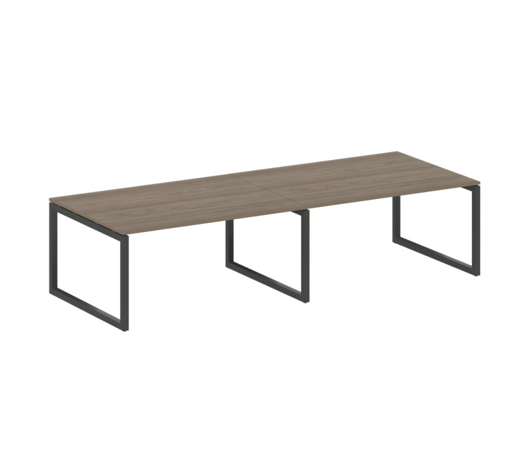 Metal System Quattro Переговорный стол (2 столешницы) на О-образном м/к 50БО.ПРГ-2.4 Вяз Благородный