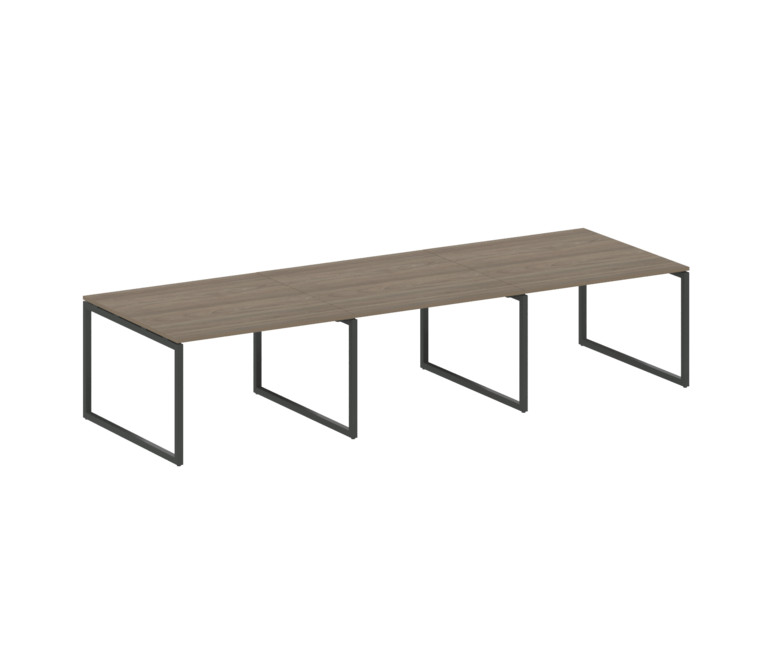 Metal System Quattro Перег. стол (3 столешницы) на О-оразном м/к 40БО.ПРГ-3.2 Вяз Благородный/Металл